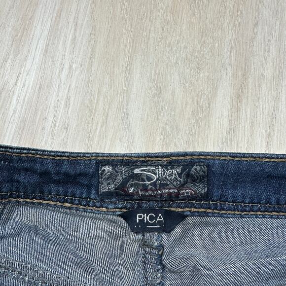Silver Jeans Pica Low Rise Medium Wash Relaxed Flare Leg Y2K Denim Jeans 26 - Picture 9 of 15